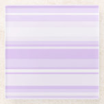 Lilac stripes glass coaster<br><div class="desc">Irregular horizontal stripes in light purple</div>