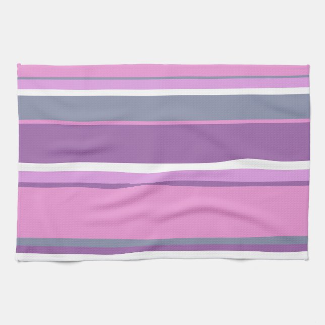 Lilac stripes kitchen towel (Horizontal)