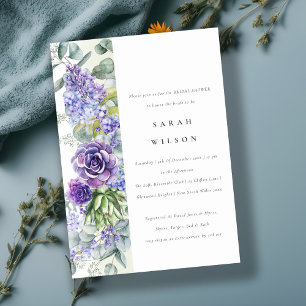 Lilac Succulent Eucalyptus Botanical Bridal Shower Invitation
