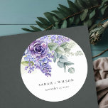 Lilac Succulent Eucalyptus Botanical Bunch Wedding Classic Round Sticker<br><div class="desc">Lilac Succulent Eucalyptus Botanical Bunch Theme Collection.- it's an elegant script watercolor Illustration of lilac green succulent,  eucalyptus,  bunch,  perfect for your succulent botanical wedding & parties. It’s very easy to customize,  with your personal details. If you need any other matching product or customization,  kindly message via Zazzle.</div>