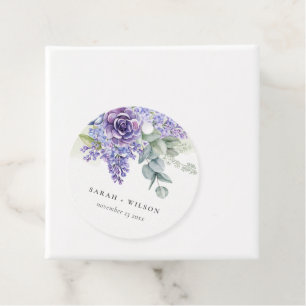 Lilac Succulent Eucalyptus Botanical Bunch Wedding Favor Tags