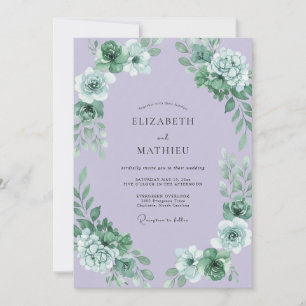 Lilac Succulent Eucalyptus Wedding Invitation