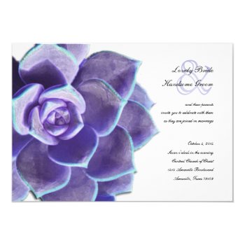 Lilac Succulent Wedding Invitation by RiverJude at Zazzle