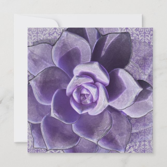 Lilac Succulents Bridal Shower Invitation (Front)