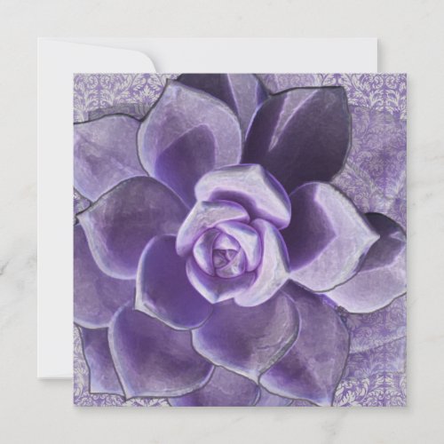 Lilac Succulents Bridal Shower Invitation