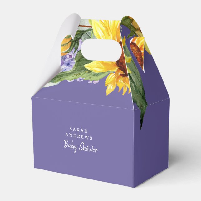 Lilac & Sunflower Baby Shower  Favor Boxes (Front Side)