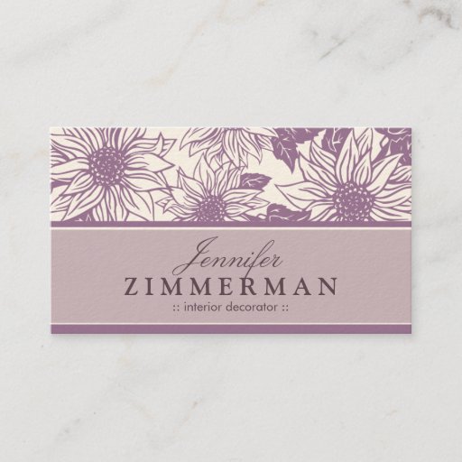 Customizable Lilac Sunflowers Floral Business Card