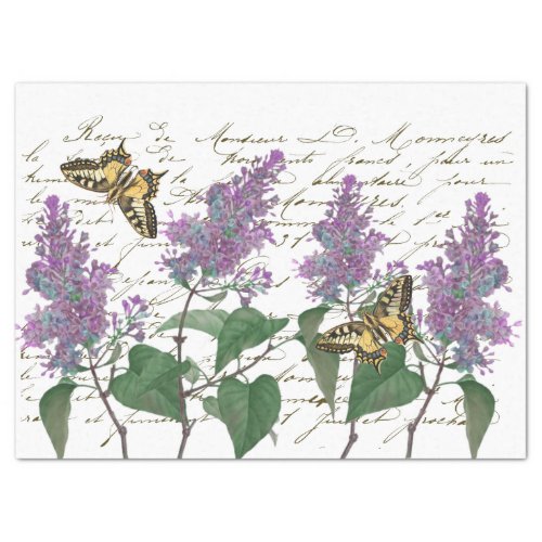 Lilac Swallowtail Butterfly French Script Craft Ti Tissue Paper