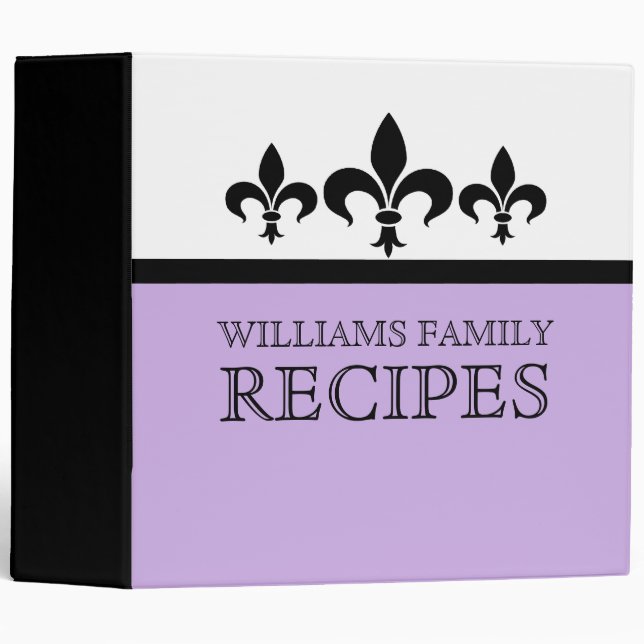 Lilac Swanky Fleur De Lis (2 inch) Binder (Front/Spine)