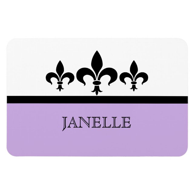 Lilac Swanky Fleur De Lis Flexi Magnet (Horizontal)