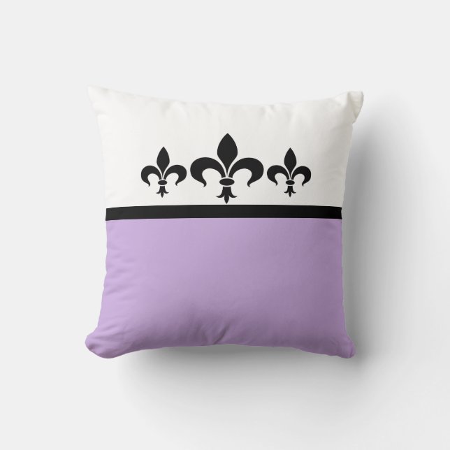 Lilac Swanky Fleur De Lis Pillow (Front)