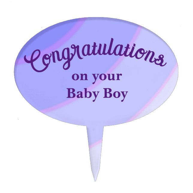 Lilac Swirls Cake Pick (Front)