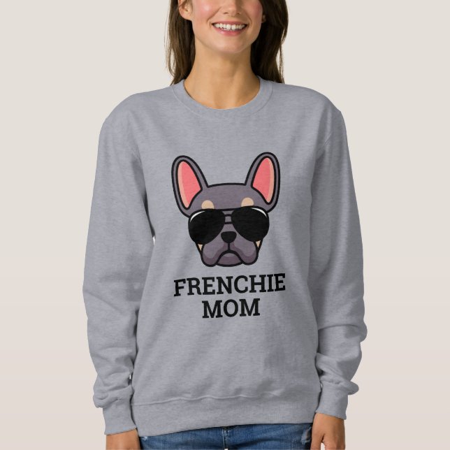 Lilac Tan French Bulldog Frenchie Dog Mom Sweatshirt (Front)