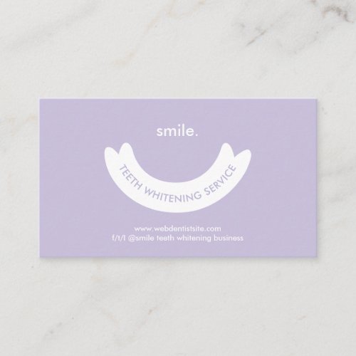 Lilac Teeth Whitening Service Minimal Oral Care Business Card