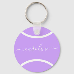Lilac Tennis Ball Custom Girls Name Sports Gift Keychain