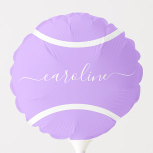 Lilac Tennis Ball Custom Girls Name Sports Party Balloon