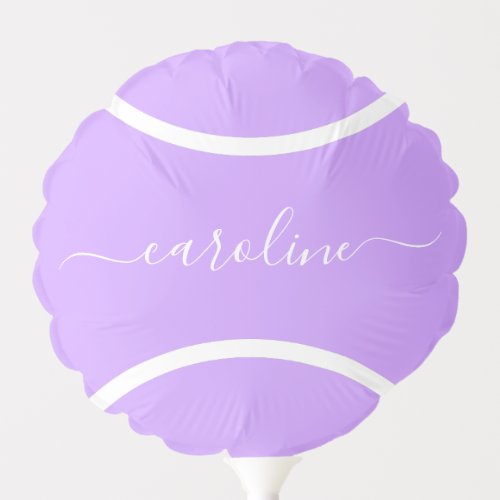 Lilac Tennis Ball Custom Girls Name Sports Party Balloon