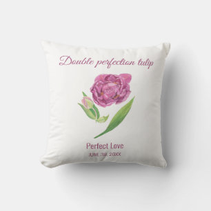 Lilac tulip double perfection perfect love  throw pillow