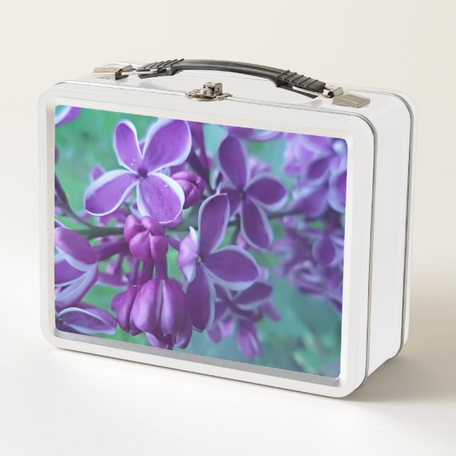 Lilac variety of colors  metal lunch box (Front)