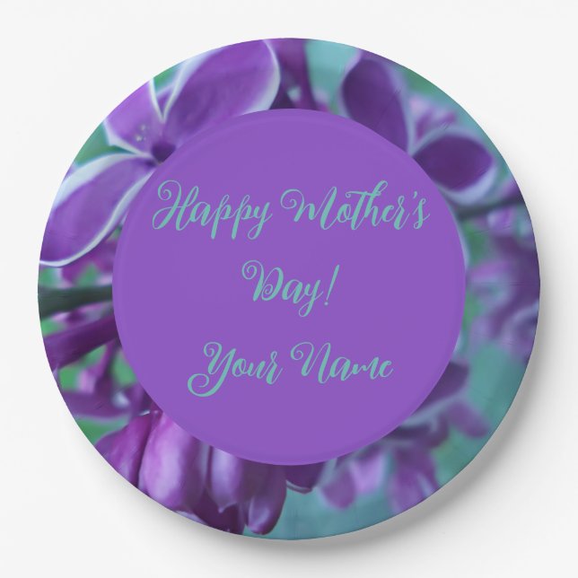 Lilac variety of colors  paper plates (Front)