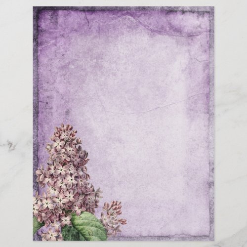 Lilac Vintage Floral Parchment