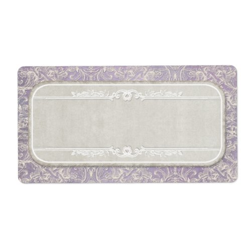 Lilac Vintage French Regency Lace Etched Wedding Label