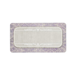 Lilac Vintage French Regency Lace Etched Wedding Label