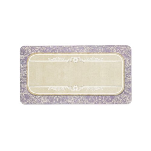 Lilac Vintage French Regency Lace Etched Wedding Label