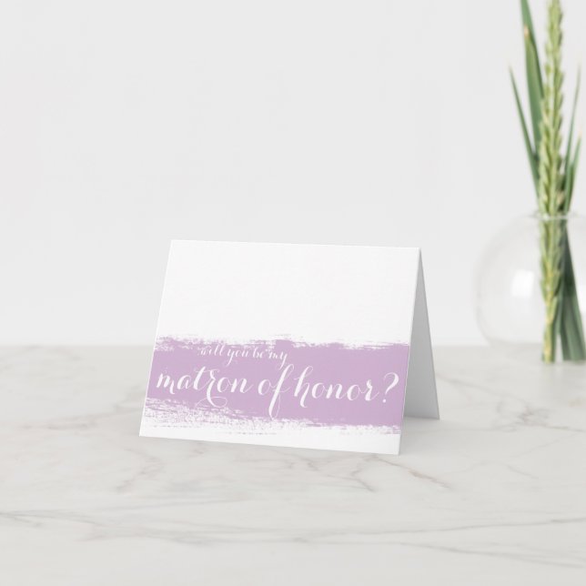 Lilac Watercolor | Be My Matron Of Honor Card (Front)