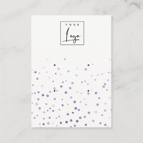 Lilac Watercolor Confetti 2 Logo Earring Display Business Card