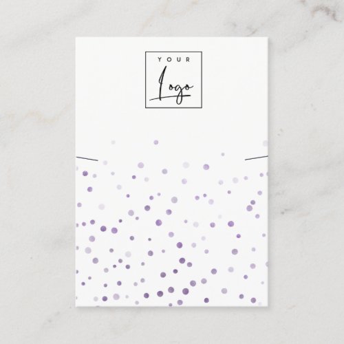 Lilac Watercolor Confetti Band Necklace Display  Business Card