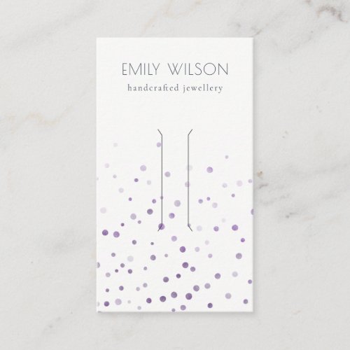 Lilac Watercolor Confetti Bow Hair Clip Display Business Card