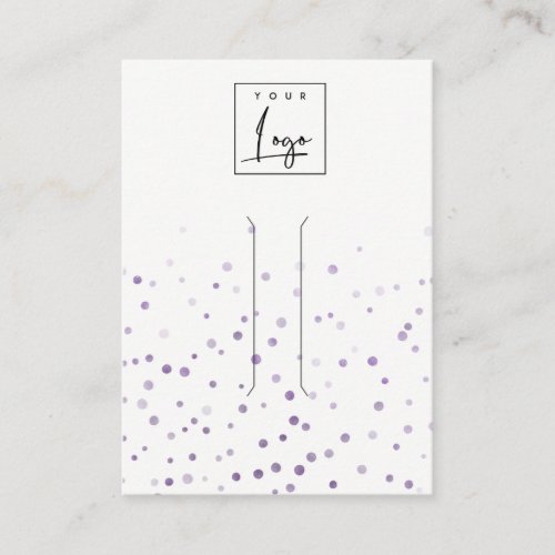 Lilac Watercolor Confetti Bow Hair Clip Display Business Card