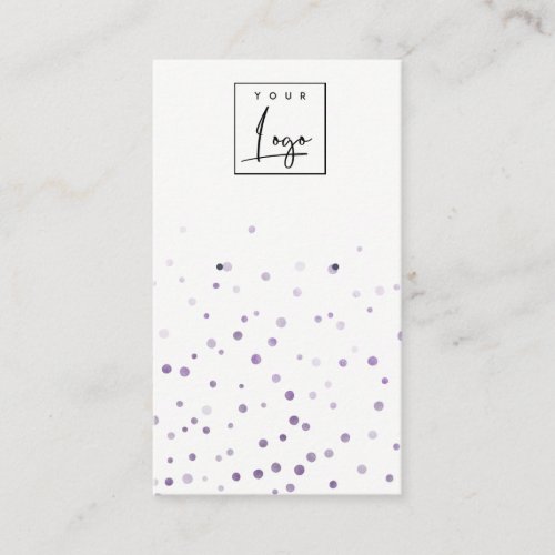 Lilac Watercolor Confetti Logo Earring Display Business Card