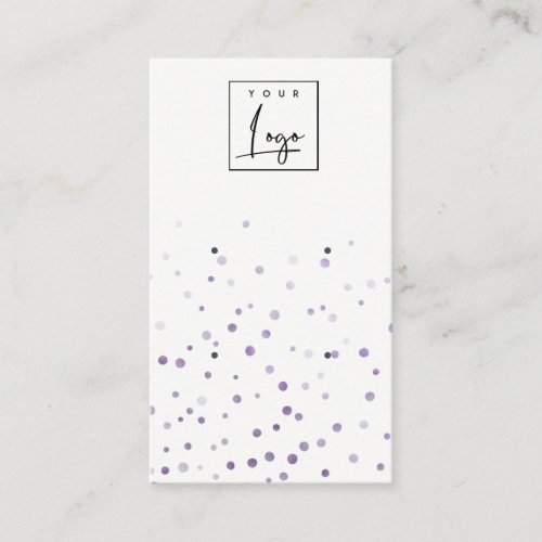 Lilac Watercolor Confetti Logo Earring Display Business Card