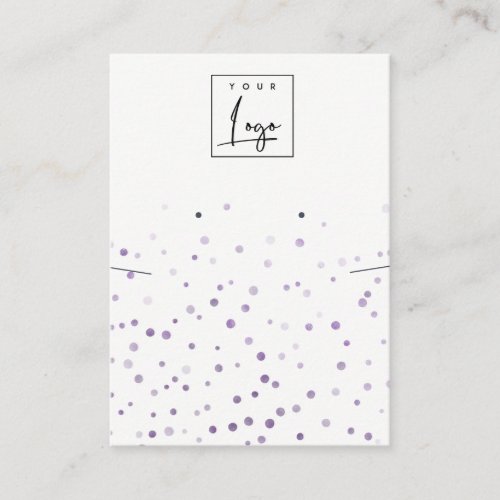 Lilac Watercolor Confetti Logo Earring Necklace Business Card