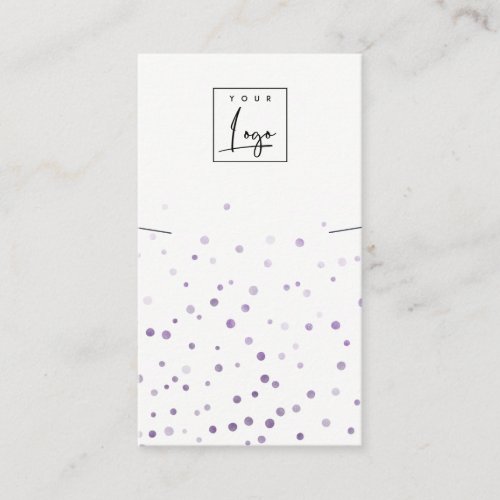 Lilac Watercolor Confetti Logo Necklace Display Business Card