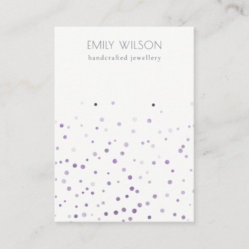 Lilac Watercolor Confetti Stud Earring Display Business Card