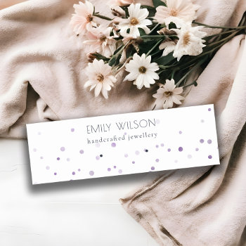 Lilac Watercolor Confetti Stud Earring Display Mini Business Card by JustJewelryDisplay at Zazzle
