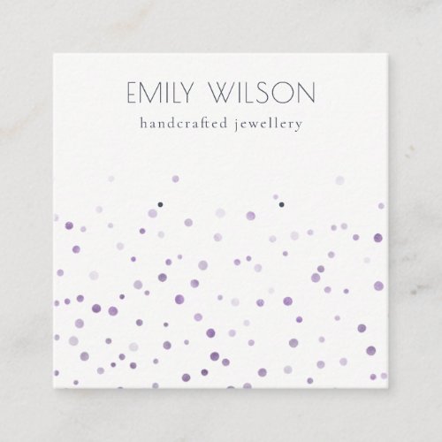 Lilac Watercolor Confetti Stud Earring Display Square Business Card