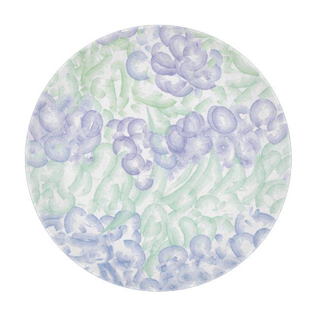 Lilac Watercolor Design Cutting Board (Front)