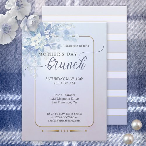 Lilac Watercolor Floral Mothers Day Brunch Invitation