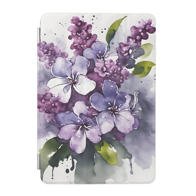 Lilac - Watercolor flowers iPad Mini Cover (Front)