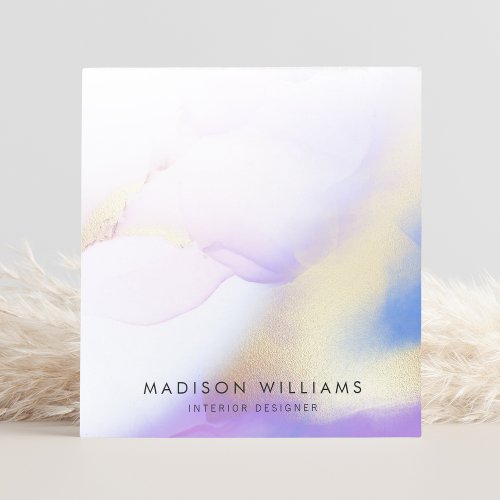 Lilac Watercolor Gold Abstract Personalized Name Notepad