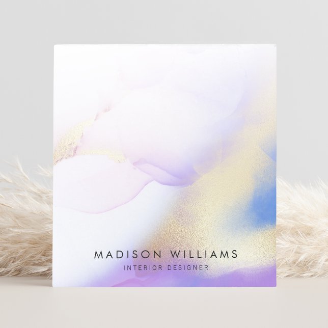 Lilac Watercolor Gold Abstract Personalized Name Notepad (This notepad has a lovely lilac watercolor design with gold accents and your name on it.)