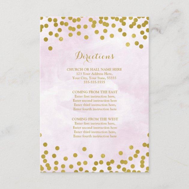 Lilac Watercolor Gold Wedding Direction Insert