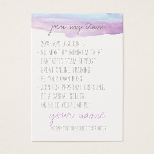 Lilac Watercolor Join/Party cards (Front)