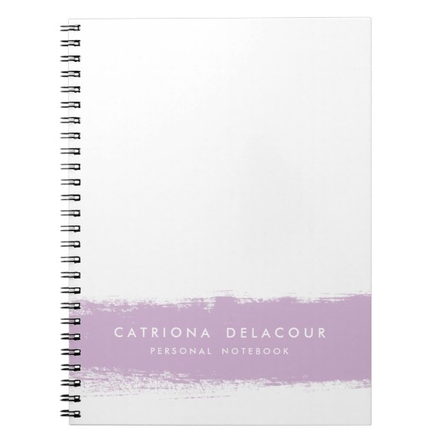 Lilac Watercolor Splash Personalized Notebook (Front)