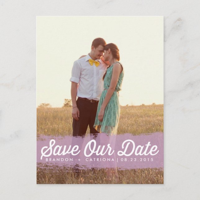 LILAC WATERCOLOR SPLASH | SAVE THE DATE POSTCARD (Front)
