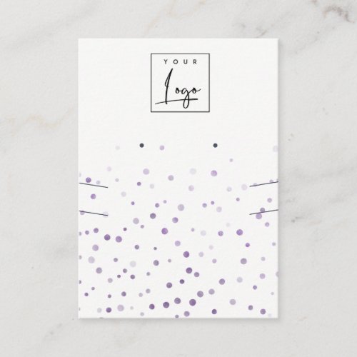 Lilac Waterolor Confetti Logo Earring Necklace Business Card